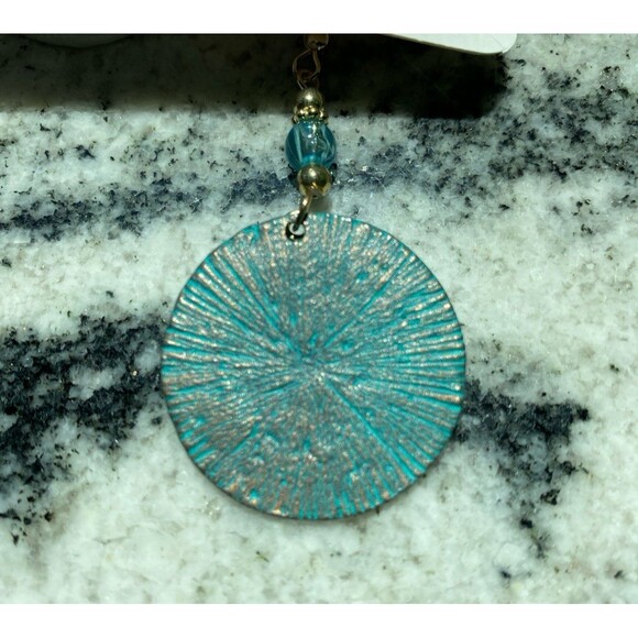 Earrings Turquoise Blue Boho Dangle Beaded Metal Casual or Dressy Gold Look Chic - Picture 3 of 6